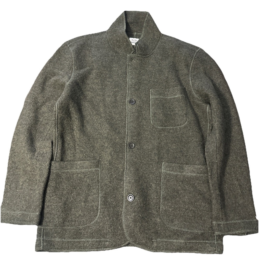Huckberry Flint and Tinder Olive Boiled Wool Chore Blazer Mens Size Medium